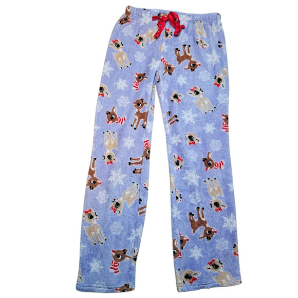 Rudolph the Red Nosed Reindeer Small Purple Fleece Pajama Pants - Picture 1 of 4